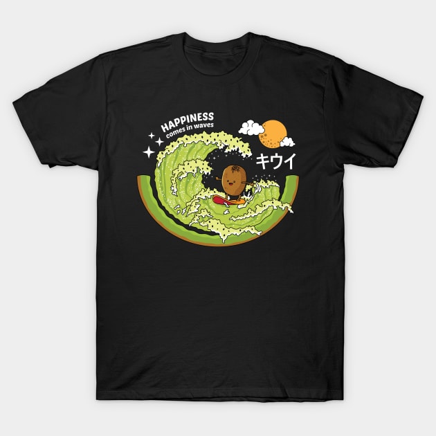 Kiwi Wave T-Shirt by spacedowl